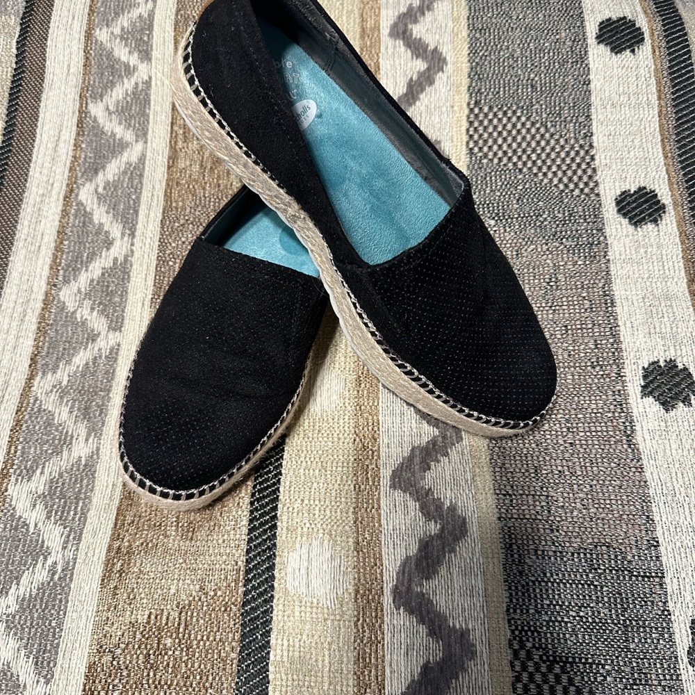 Dr. Scholl's Black Espadrille Slip-On Flats